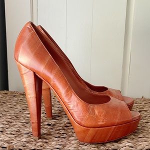Yves Saint Laurent Sienna Carolina Peep Toe Heels